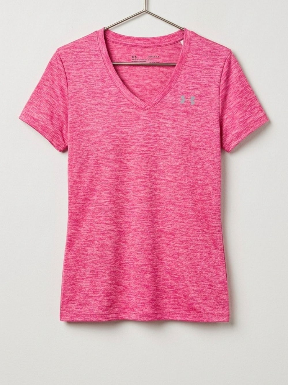 Under Armour Heathered Pink V-Neck Performance Tee